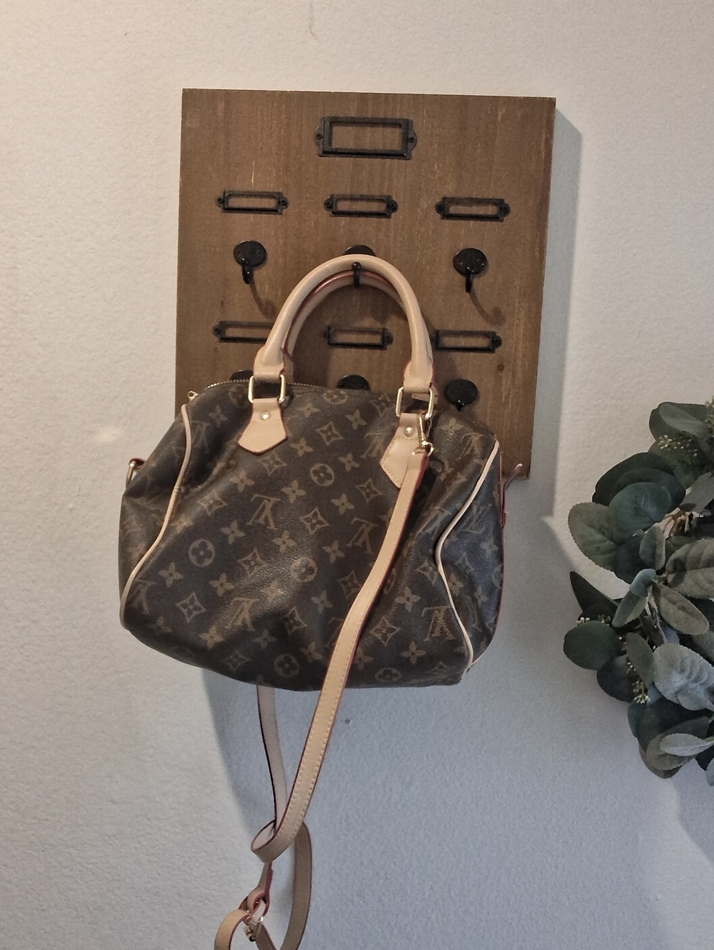 Monogram Canvas Satchel Handbag with Vachetta Trim